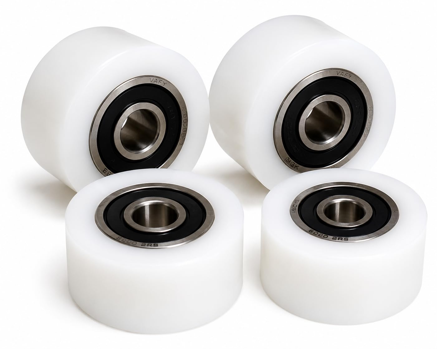 Smart Machines - Lot de 4 Roulettes Industrielles en Nylon - Diamètre : 40 mm - Largeur : 20 mm - Roulement de 10 mm - Auto-lubrifiant, Réduction du Bruit - Montage sur Plaque - 25 kg - Sol Dur