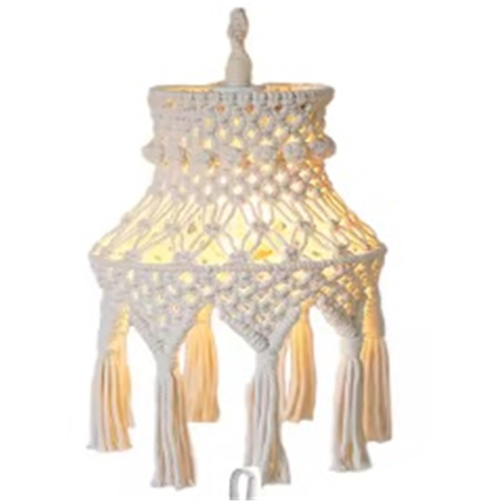 RRYPBOVG Pendant Lights Shade Modern Retro Lampshades for Ceilings Pendant Light Vintage Hand-Knitted Chandeliers Tassel Lamp Cover Home Decor(Style01)