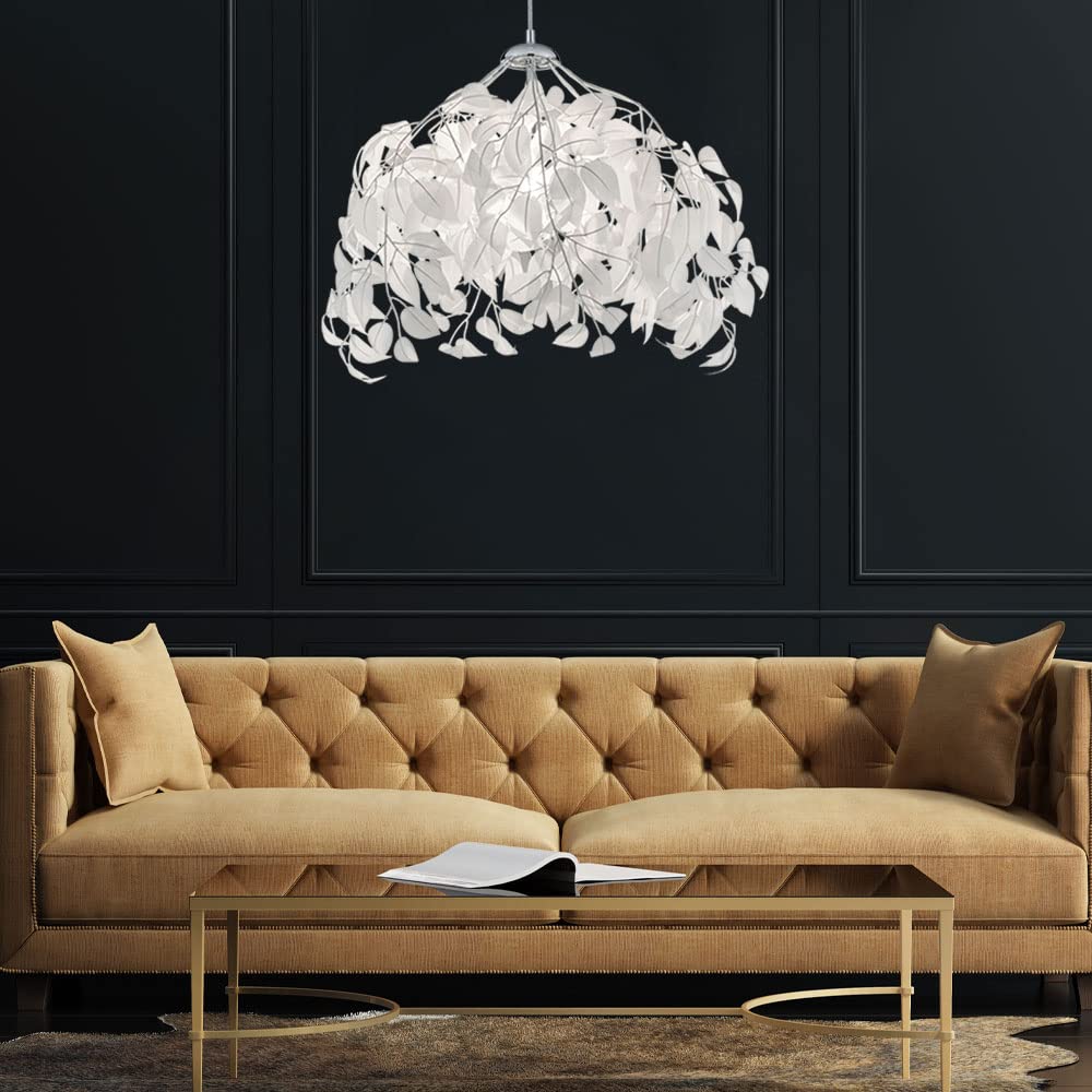 Reality R10461901 Leavy Lampada a Sospensione, 38x38x150 cm, Bianco