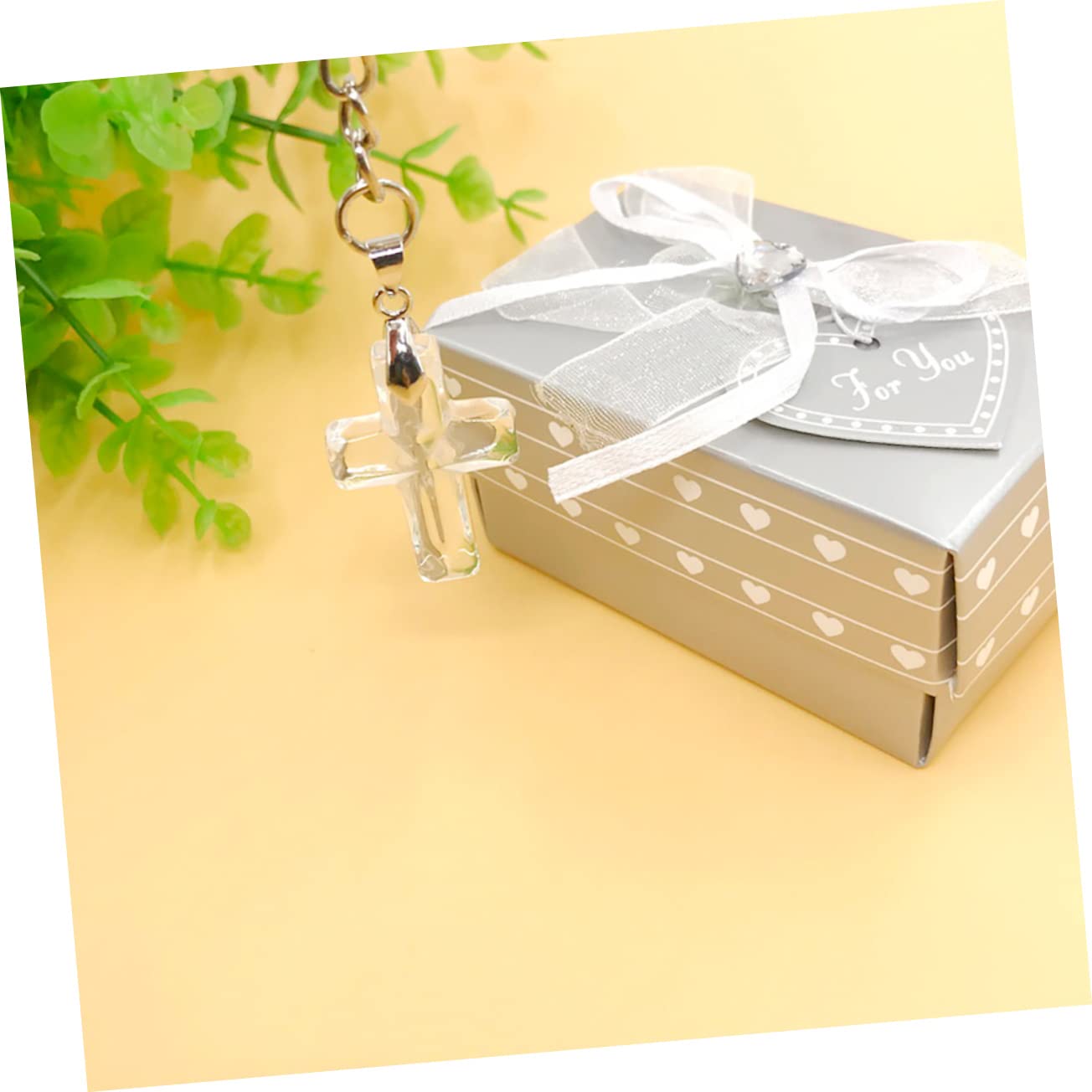 LIFKOME Portachiavi a Croce Logo Della Carta Da Tavolo Da Pranzo Keychain Con Diamante D'acqua Oggetti Di Scena Pendenti Decorazioni Pendenti Decorazione Digitale Cristallo