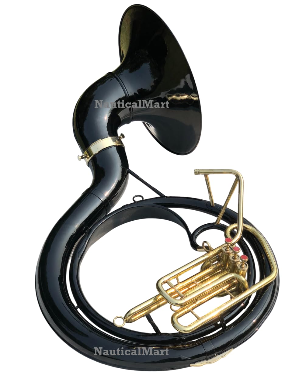 Brass Sousaphone 3 Valve Big Tuba 25" Musical Instrument with Carry Case - Image 2