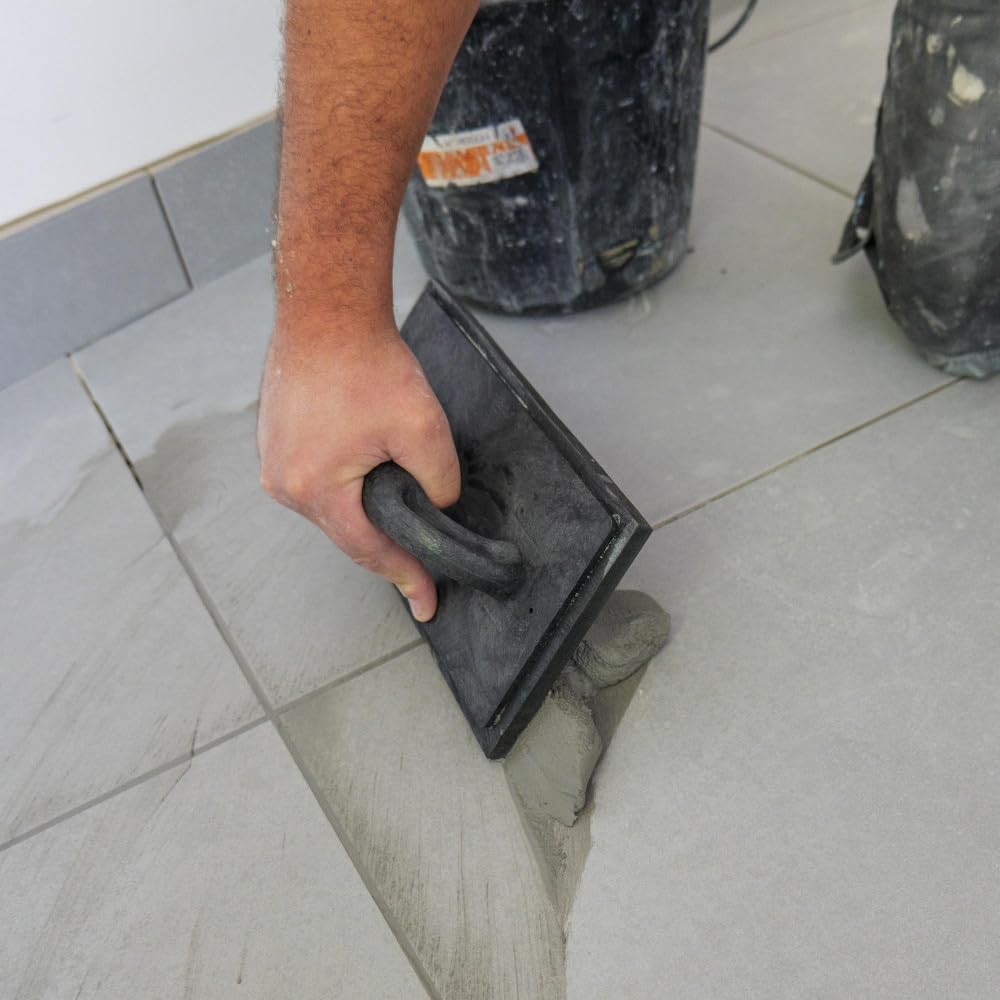 Kit de lavage spécial joints de carrelage pour carreleur - Bac 24L sur roulettes - Taloche éponge - Platoir à jointer - Éponge