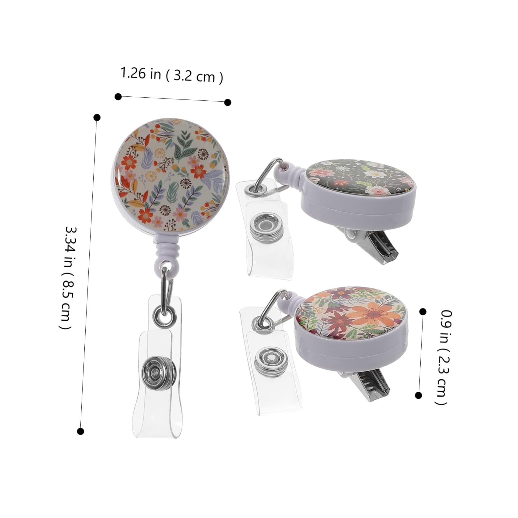 Angoily 5 Set Fibbia A Fiore Facile Da Tirare Porta Badge Clip Per Badge Id Clip Circolare Per Badge Fibbia Di Badge Titolare Del Badge Di Sicurezza Clip Di Badge Metallico Abs 3 Pezzi * 5