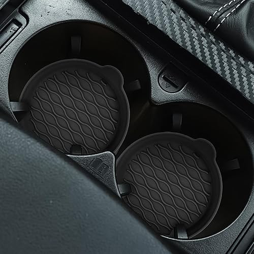 Miniatura 6 de HZEL 4 posavasos para automóvil, tapete de silicona antideslizante para vasos de bebidas, patrón de onda suave, accesorios de decoración para