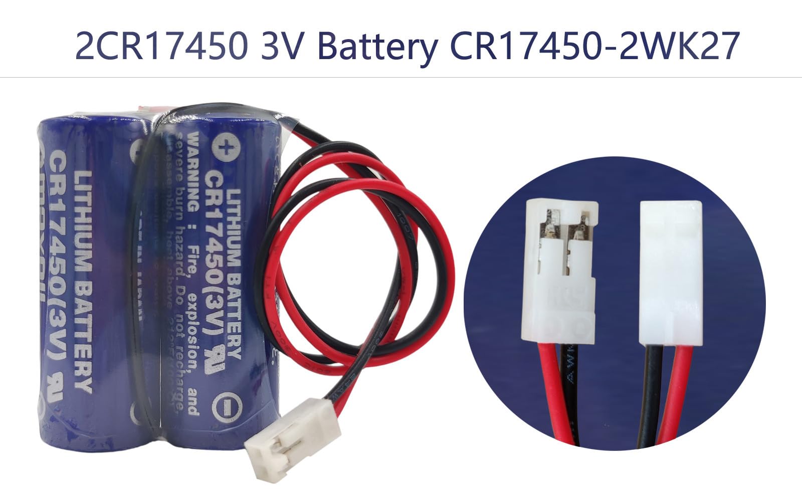 Lot de 2 piles Li-ion 2CR17450 3 V PLC 2600 mAh CR17450-2WK27 Mazak D80UB016170 CR17450 3 V