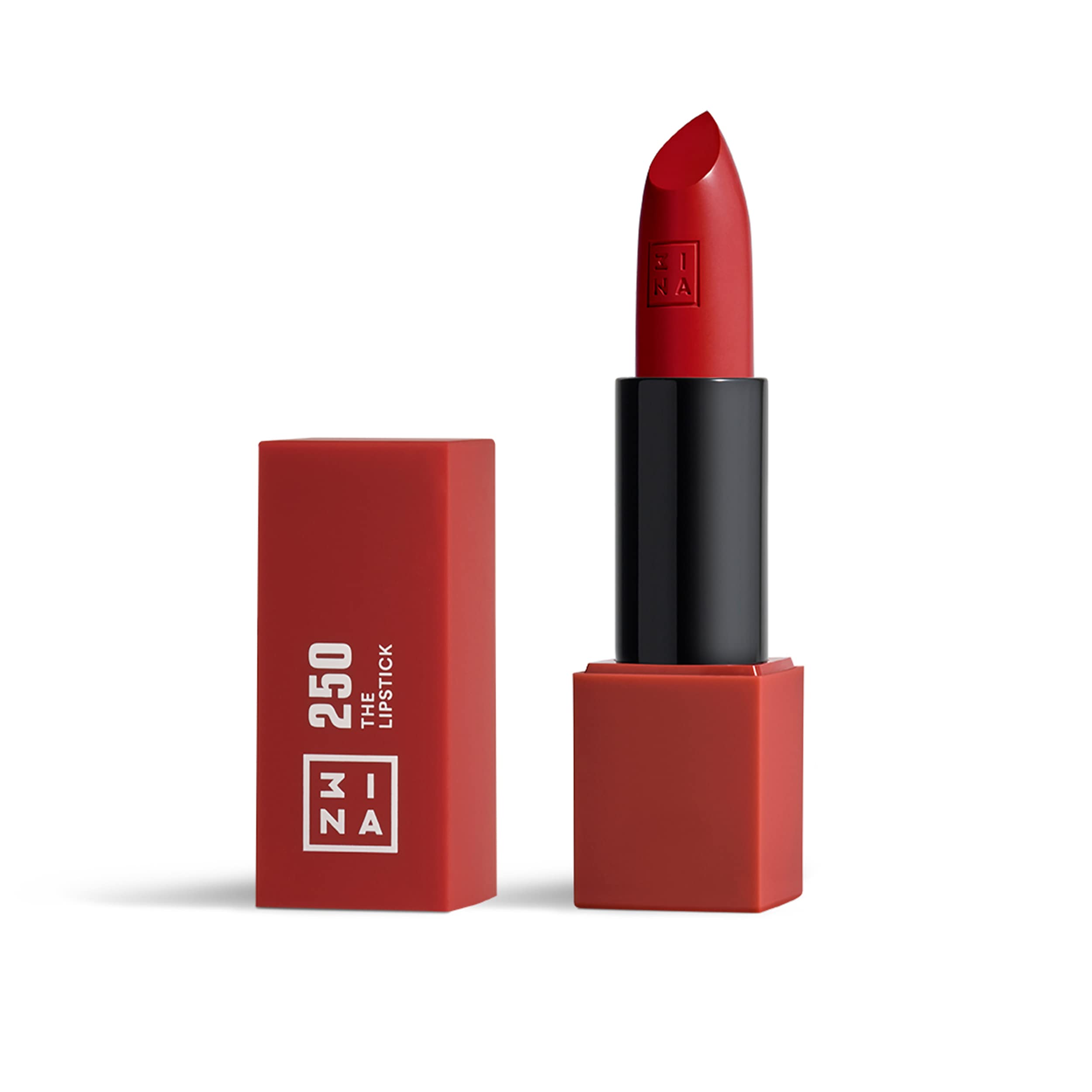 3INA MAKEUP - The Lipstick 250 - Rosa Rojizo - Labial Rosa Rojizo Cremoso - Barra de Labios Mate con Vitamina E y Manteca de Karité de Alta Pigmentación con Olor a Vainilla - Vegan - Cruelty Free