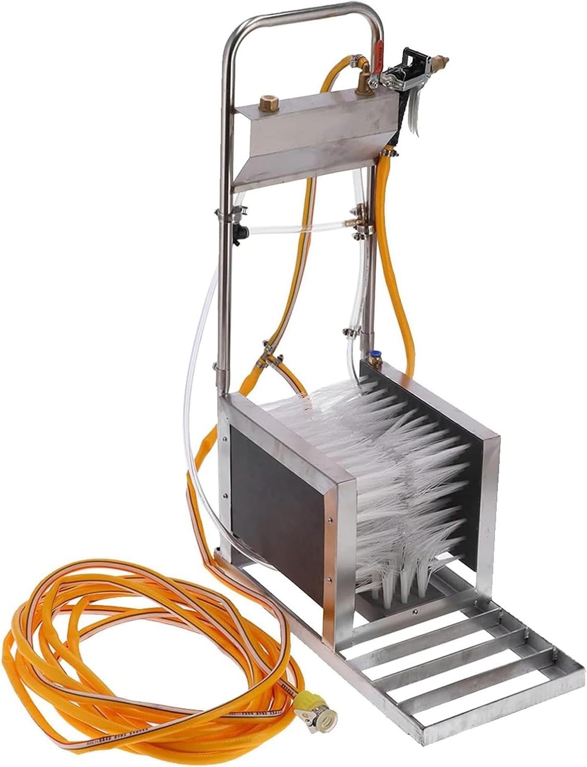 Limpiador de botas, cepillo raspador de acero inoxidable para zapatos y limpiador de calzado, con pistola rociadora de agua, limpiador automático de botas, raspador de botas, removedor de barro