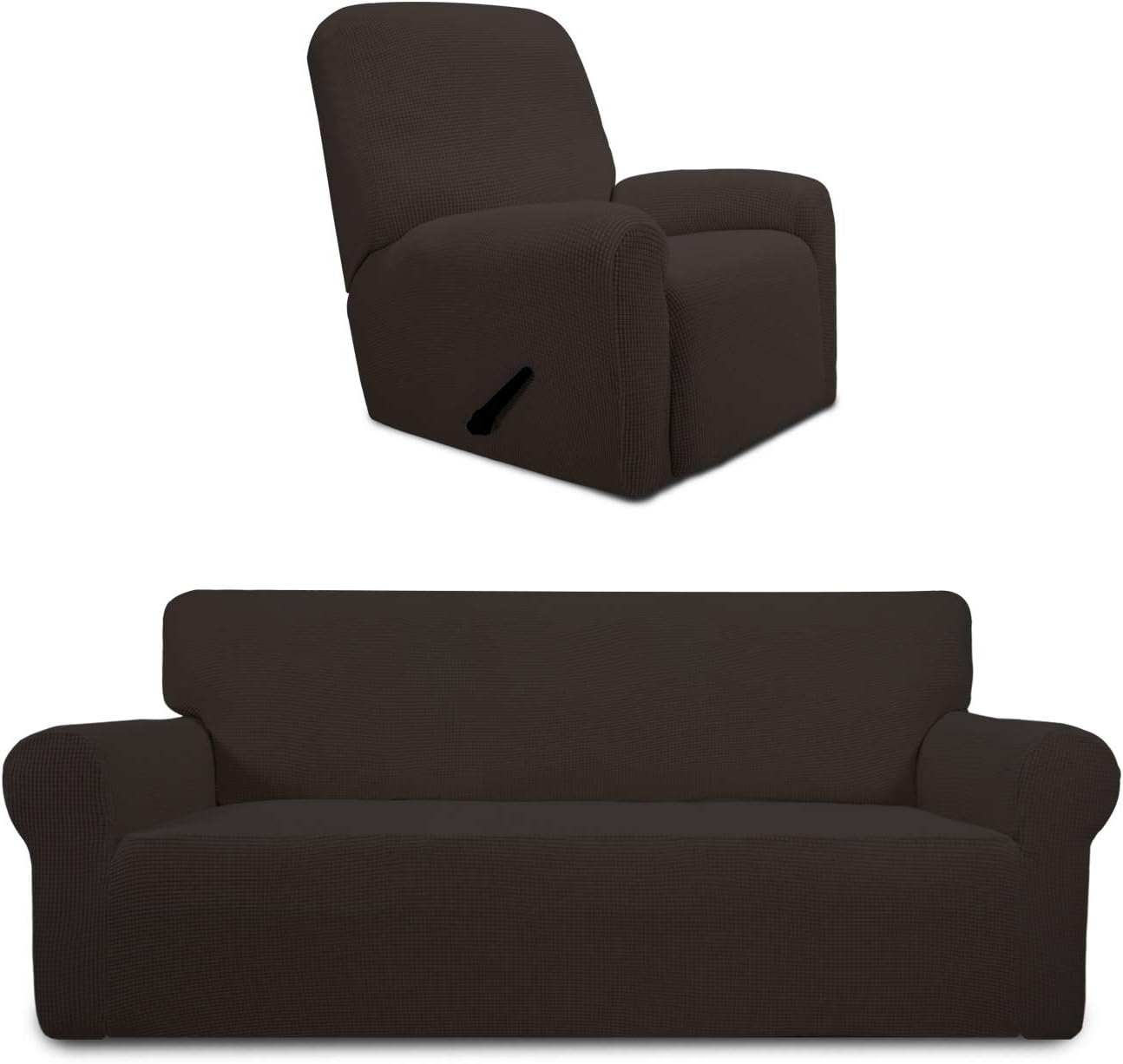 PureFit Recliner Sofa Slipcover Bundles Jacquard Chocolate