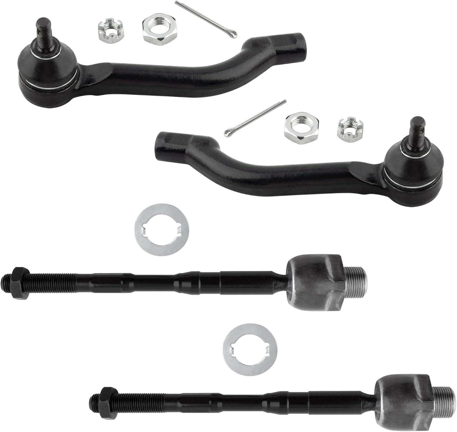 EV800550 ES800583 ES800582 Front Inner & Outer Tie Rod Ends Left & Right for Nissan Rogue 2008-2013 Rogue Select 2014-2015, Pack of 4
