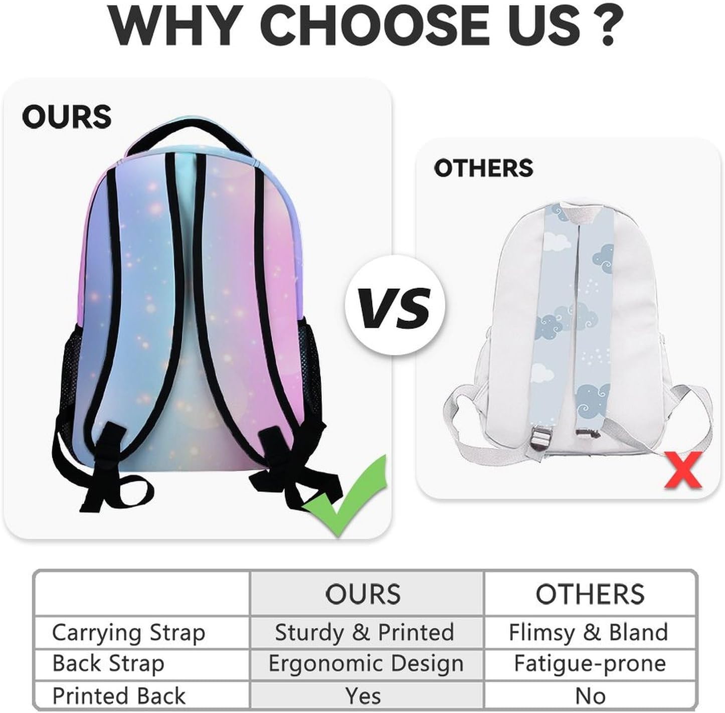 Backpacks for Kids, 17 Inch Cute Mermaid Kindergarten Backpack for Girls, Lightweight Travel Bookbag for Primary School