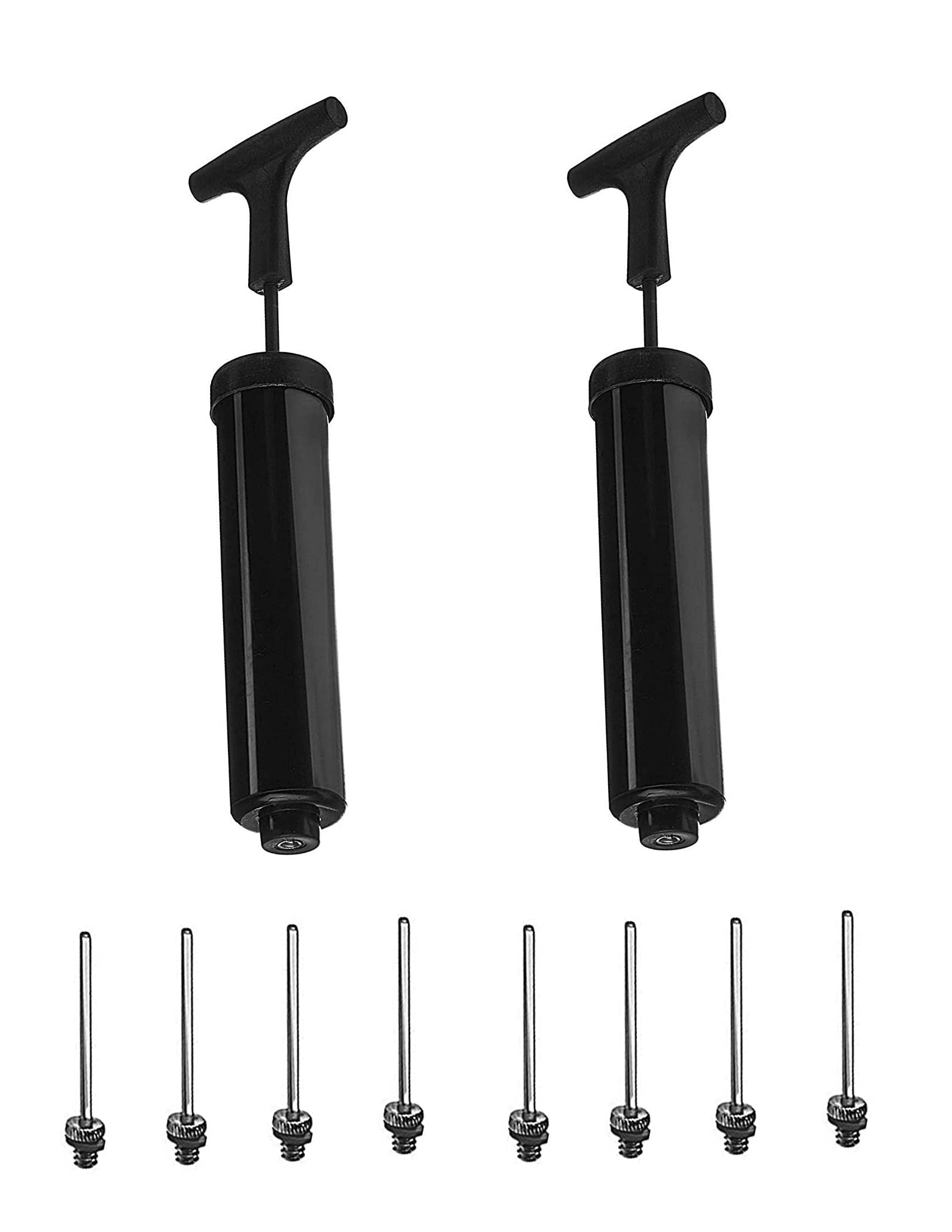 SUPRO Sports Ball Pump with Needle - Push & Pull Inflating System - Great for All Sports Balls - Volleyball Pump, Basketball Inflator, Football & Soccer Ball Air Pump (2 Air Pump with 8 Needle(Black))-image-26