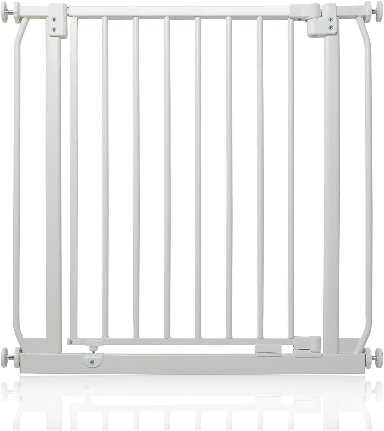 Safetots Barrera Elite de Seguridad para Bebés, 65,5cm - 74,5cm, Blanca Mate, Barrera de Presión para Escaleras, Puerta de Seguridad para Bebés para Puertas y Pasillos, Barrera de Seguridad