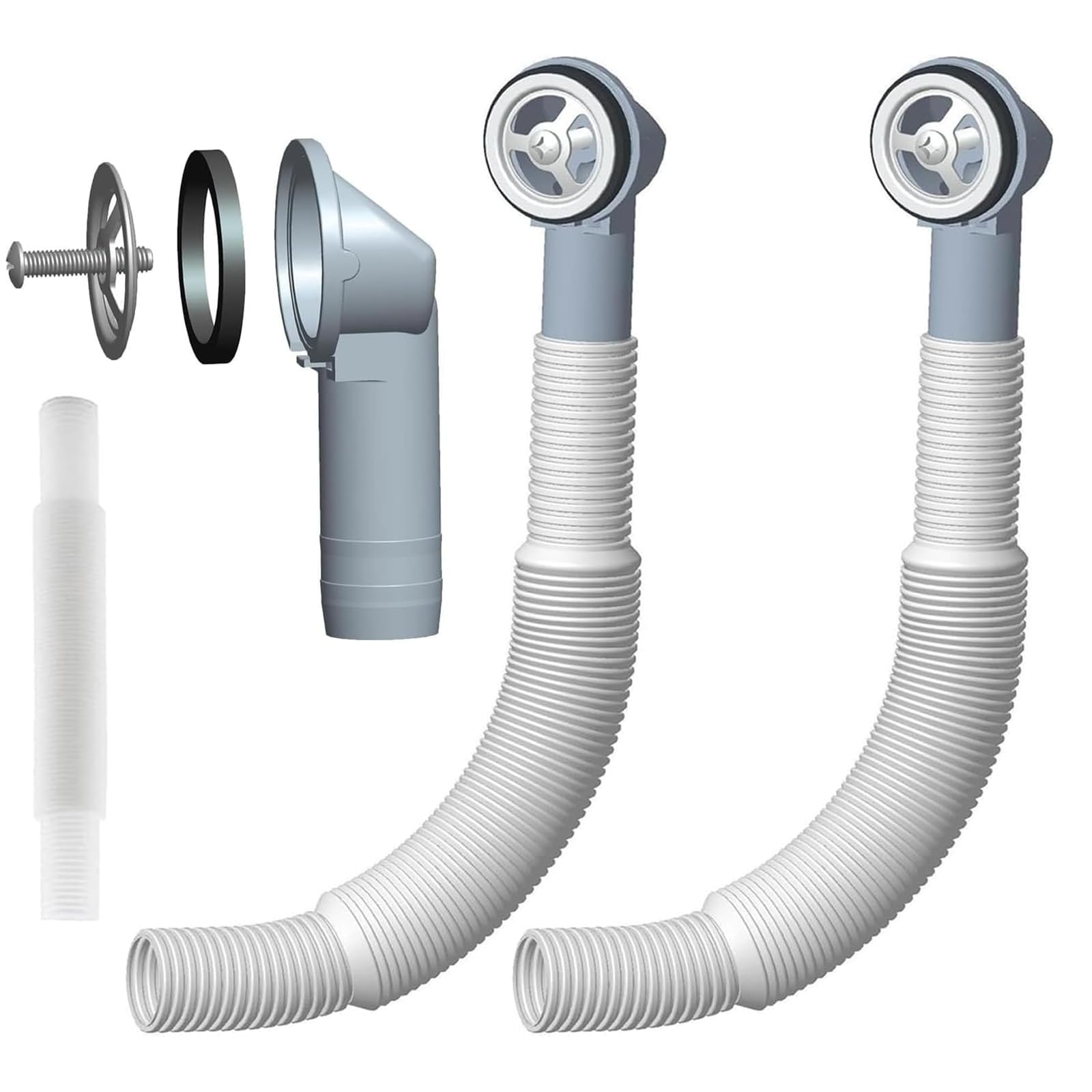 Yeeliv 2-Pc Round Overflow Pipes, Kitchen Sink Waste Kit 114Mm