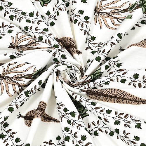 Image of BLOCKS OF INDIA Hand Block Printed 200 TC Cotton Super King Size Bedsheet(106 x 106) | Pack of 1, Cream Brown Patti