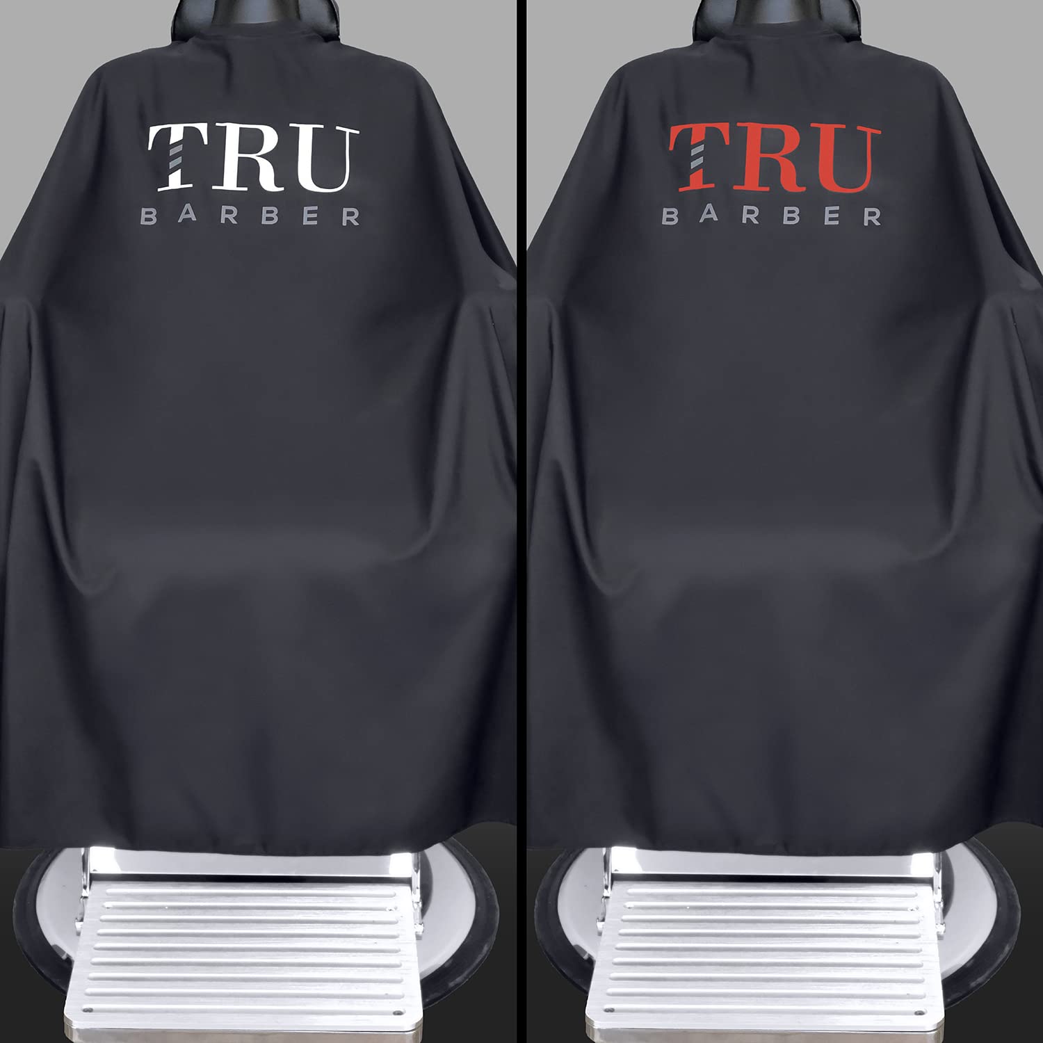 TRU BARBER Pack 2 Unidades Capa de Corte Peluqueria XXL Profesional, Cuello de silicona. Tela Poliester Impermeable Cierre a Boton. Ideal para Barberia, Peluqueria, Maquillaje, Salon Profesional.