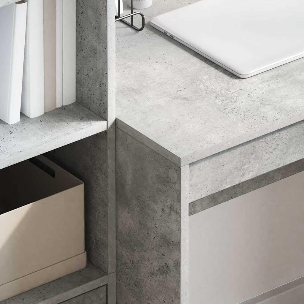 Scrivania in cemento grigio, 80 x 50 x 76 cm, piccola scrivania per computer in legno, design moderno, robusta e salvaspazio, per casa, ufficio, soggiorno, camera da letto per adolescenti