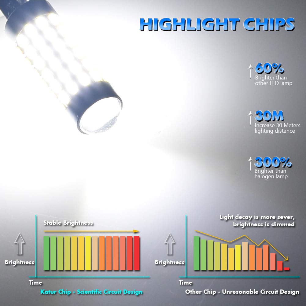 KATUR BA9 BA9S 53 57 1895 żarówka LED super jasna 930 lumenów 3014 78SMD soczewki LED żarówki do hamowania kierunkowskazu cofania tylnej lampy hamowania, ksenonowa biała (opakowanie 10)