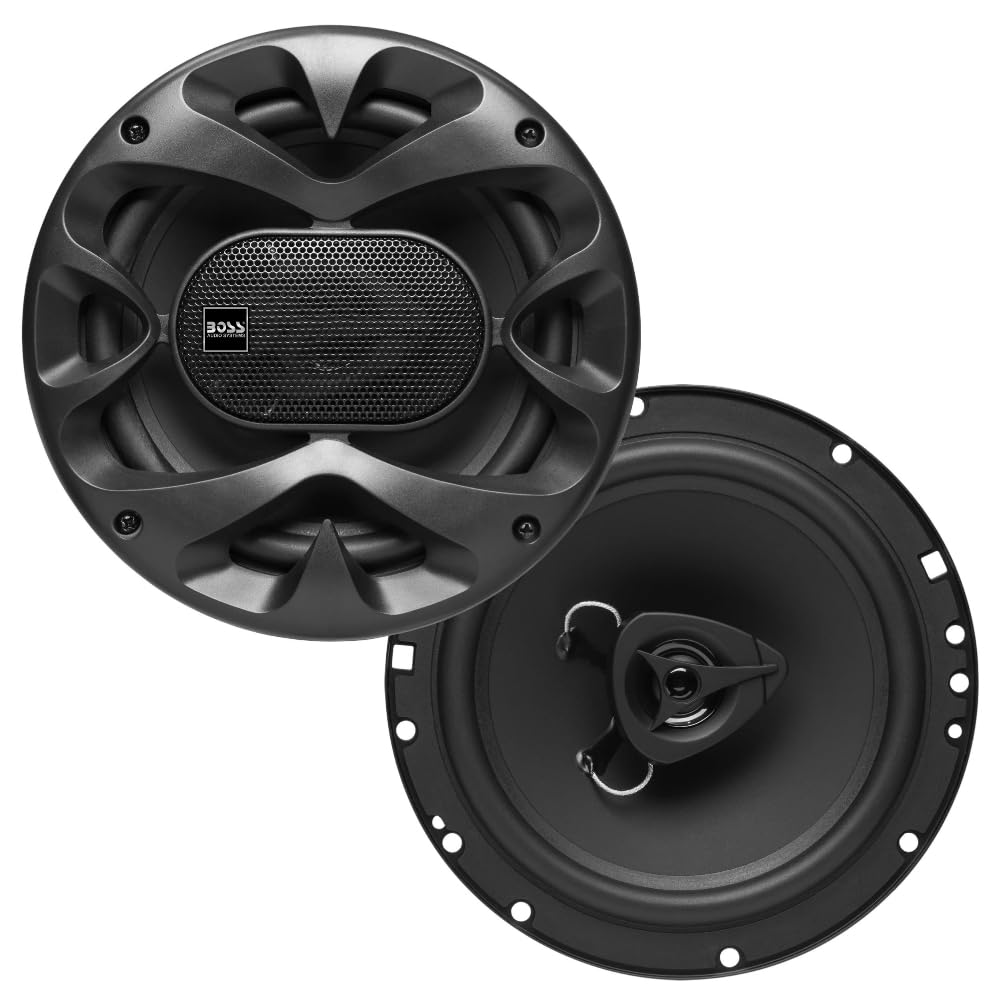 2 Audio Systems CH6520B Enceintes coaxiales 2 Voies, 16,5 cm 6,5", 125 Watts rms 250 Watts Max, impédance 4 ohms, Suspension Gomme, pour Voiture, Noir, la Paire