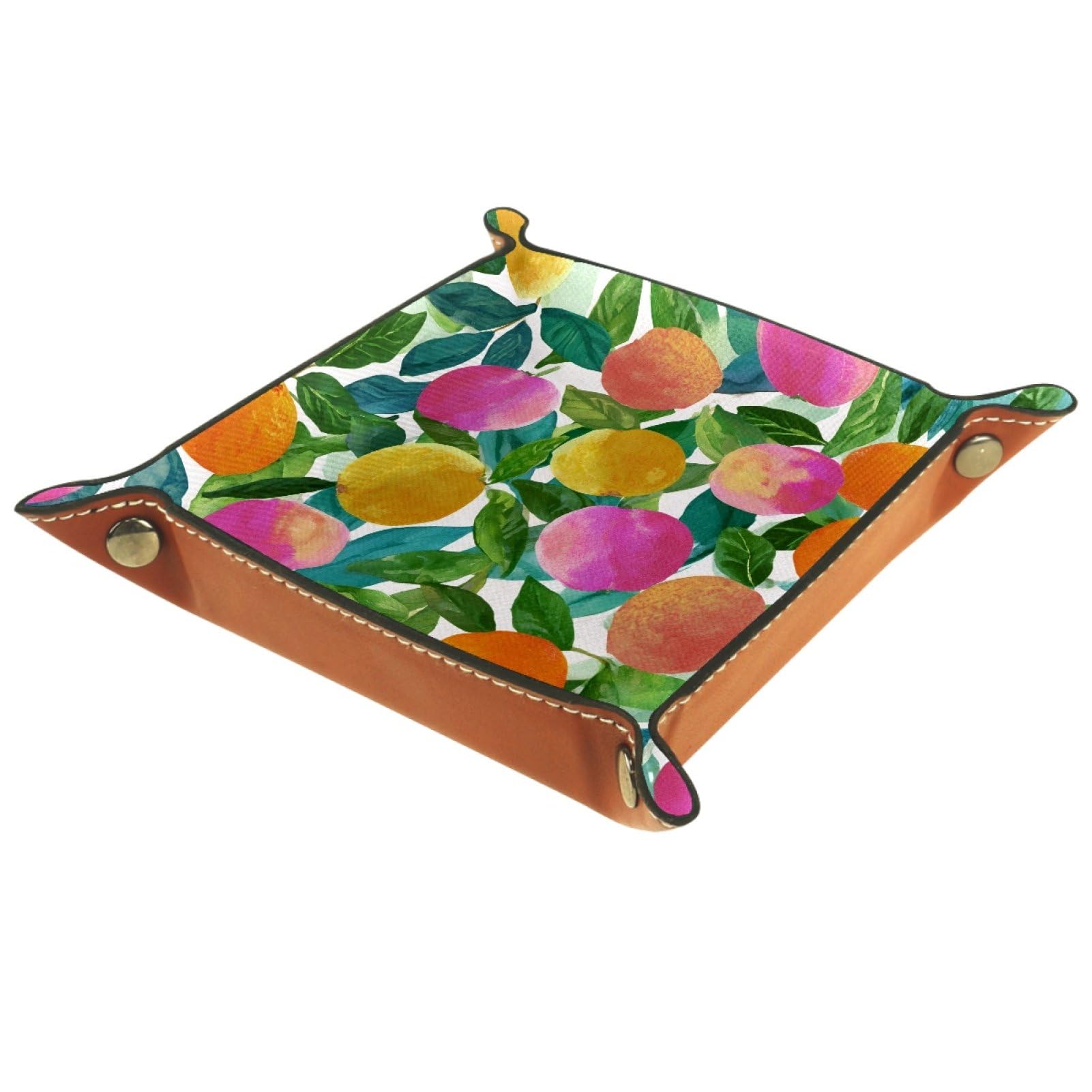 VAPOKF Peach Dice Trays Quadrilateral Dice Folding Tray Microfiber Leather Holder for Table Games RPG DND, 20.5 × 20.5 cm
