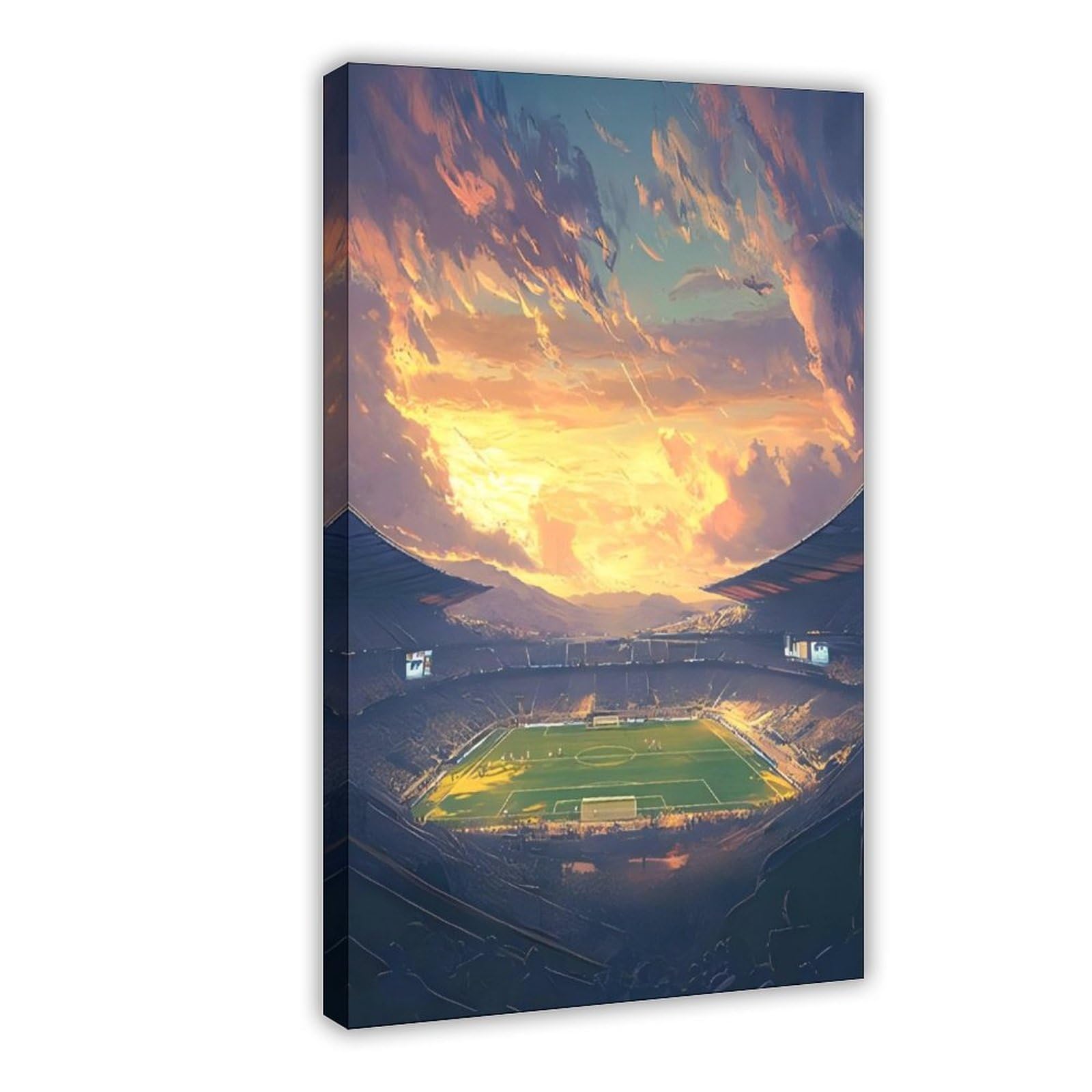 Bareronor Frame-Style Fútbol Retro Canvas Poster For Office Decor Gift