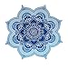 Large Round Lotus Flower Mandala Tapestry - 100% Cotton - Outdoor Beach Roundie - Hippie Gypsy Boho Throw Towel Tablecloth Hanging - Ocean Blue Turquoise – Floral Circle Design/Shape 72”