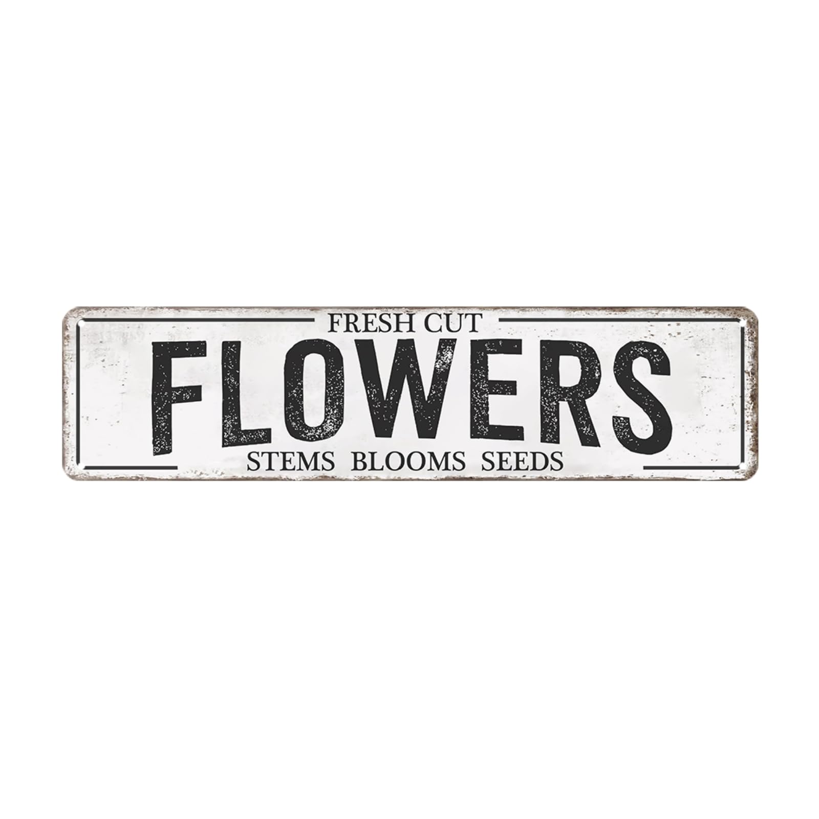 peiyeety Fresh Cut Flowers Vintage Metal Tin Sign Retro Rustic Garden Wall Art For Home Garden Garage Bar Farmhouse Patio Man Cave Waterproof Durable Decor 4x16 Inch