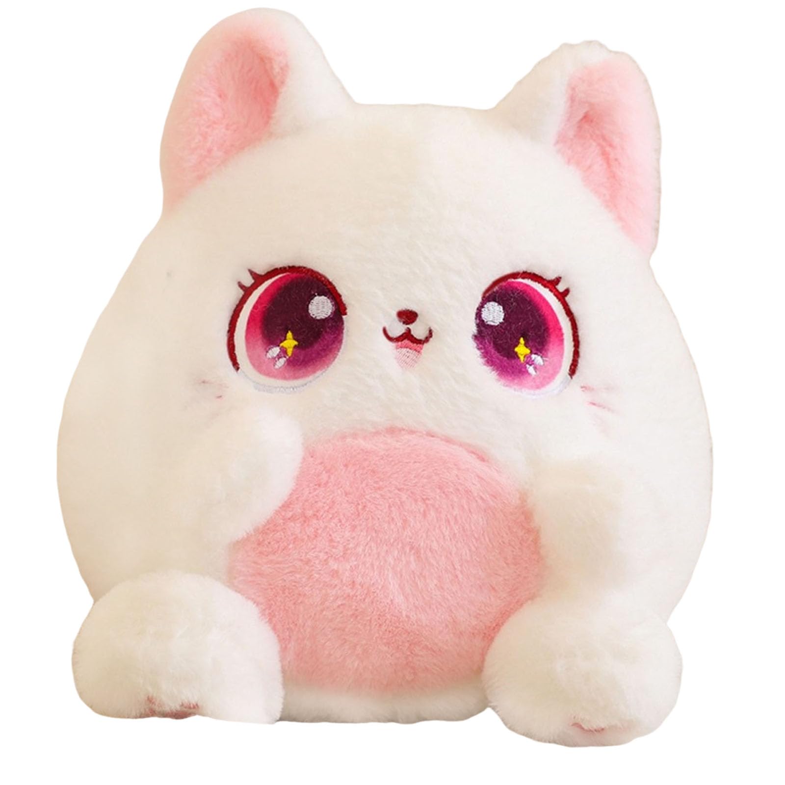 ZBELLO Cute Cat Plush, Soft Stuffed Toy, stuffed animal throw pillow for home decoration, a gift suitable for boys and girls. (White,25cm)