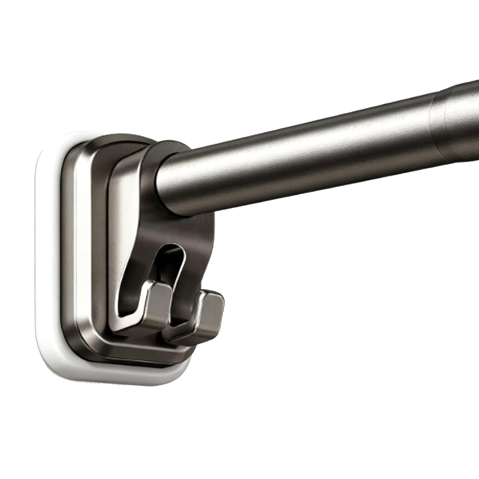 Tension Shower Curtain Rod with Hooks, Spring Tension Curtain Rods No Drilling, for Window Shower Stall and Room Divide(Grey,170-250cm/67-98in)