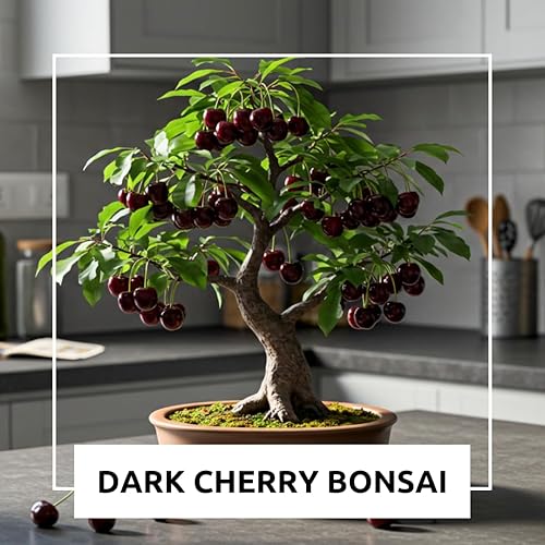 Miniatura 5 de Plántula viva de árbol frutal de cerezo negro bonsái enano, Prunus serotina, ideal para el hogar y el jardín, plantar plántulas inactivas