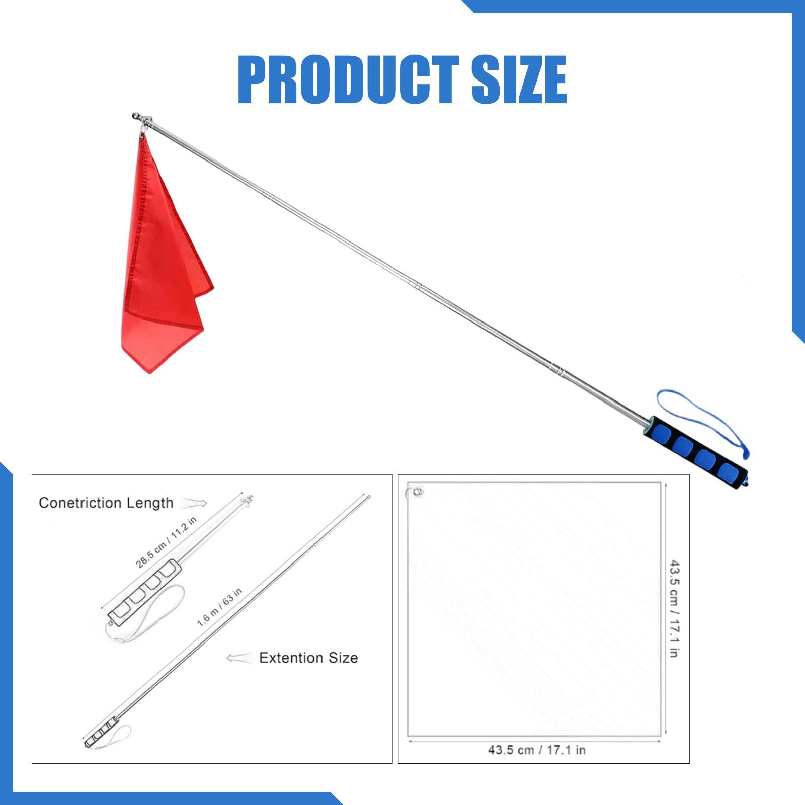 Almencla Drapeau d'Entraînement pour Chevaux, Tige Télescopique, Support Flexible, Matériau Indéchirable, Signalisation Couleur Vive
