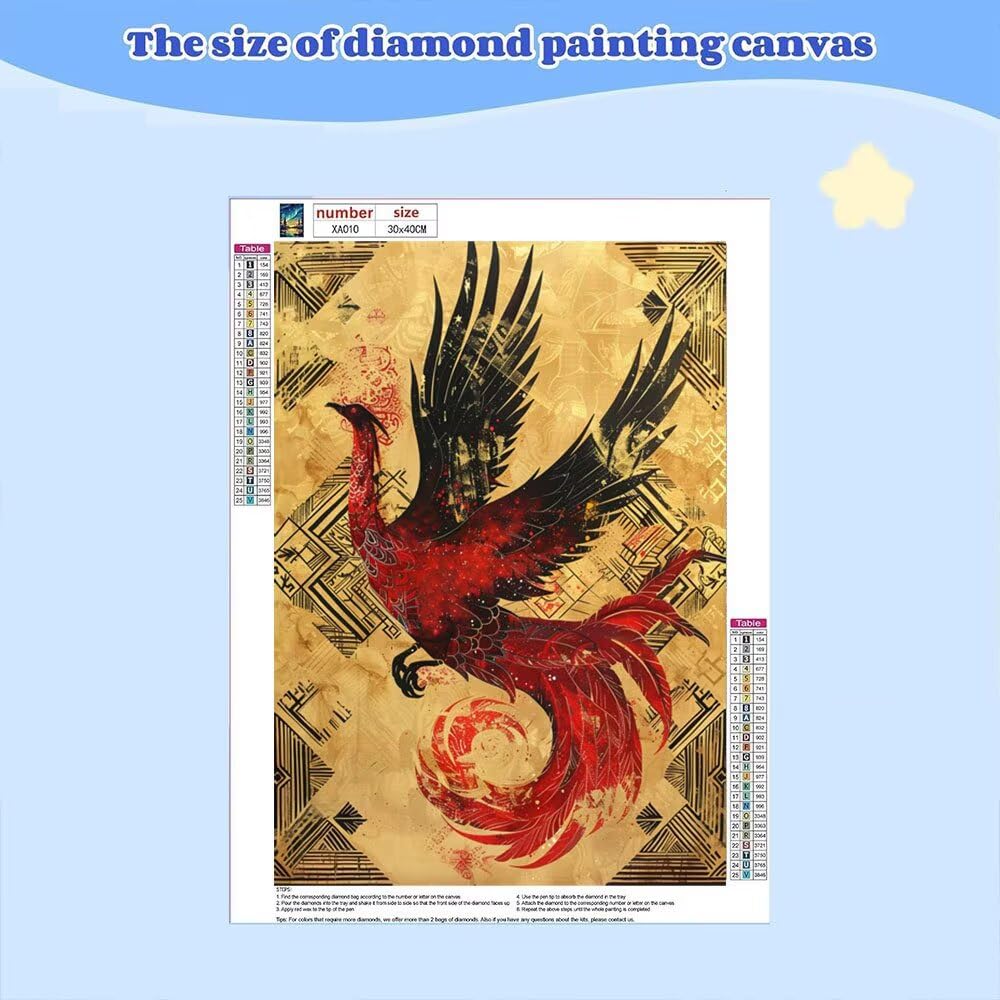 DIY diamentowe zestawy artystyczne dla dorosłych, papier feniks 5D pełne wiercenie kwadratowy diamentowy obraz sztuka klejnotów, mozaika haft prezent do domu dekoracja ścienna salon pokój na drzwi