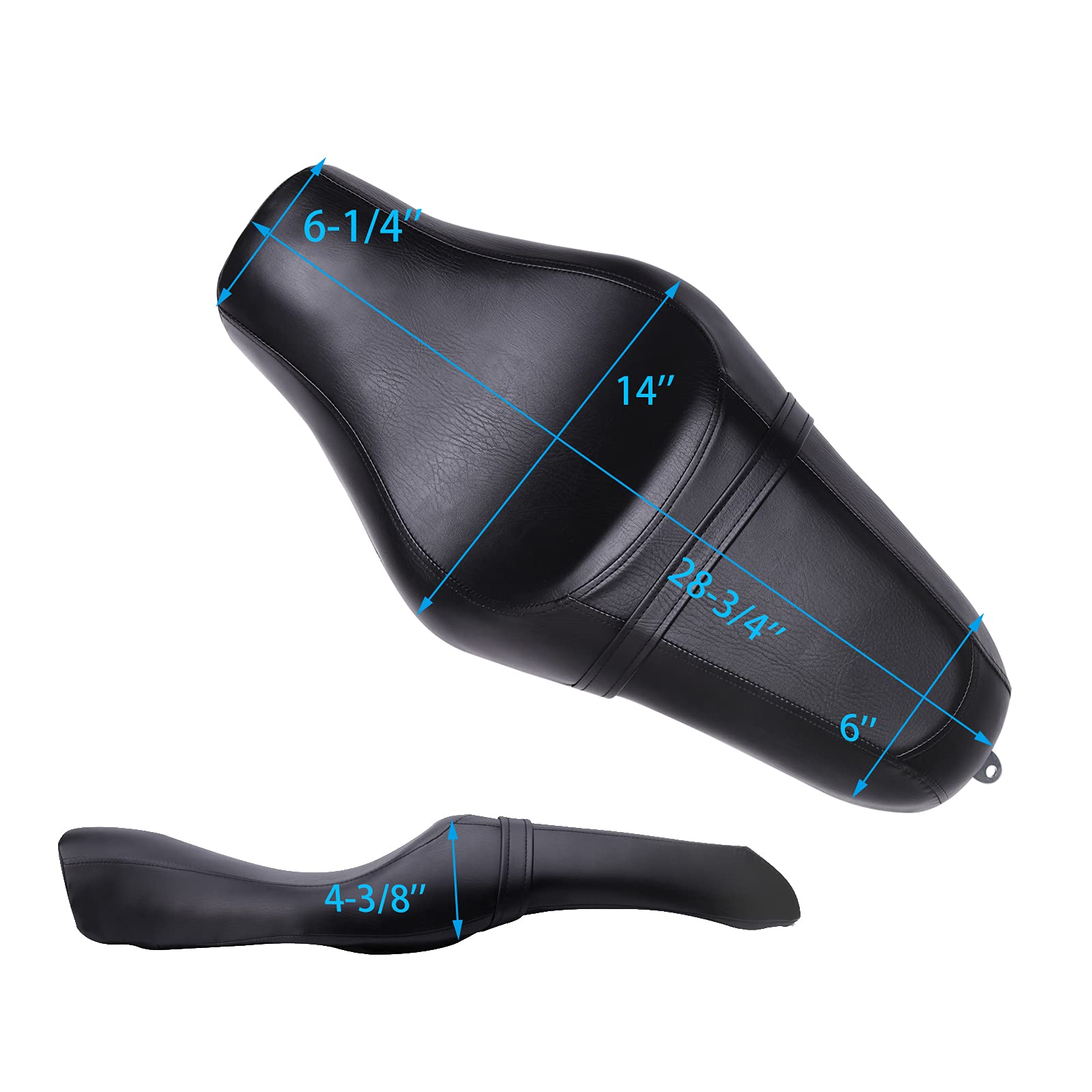 Sedile passeggero moto Sella conducente del a due posteriore 2 up per Sportster XL 883 1200 48 72 Cafe Racer.