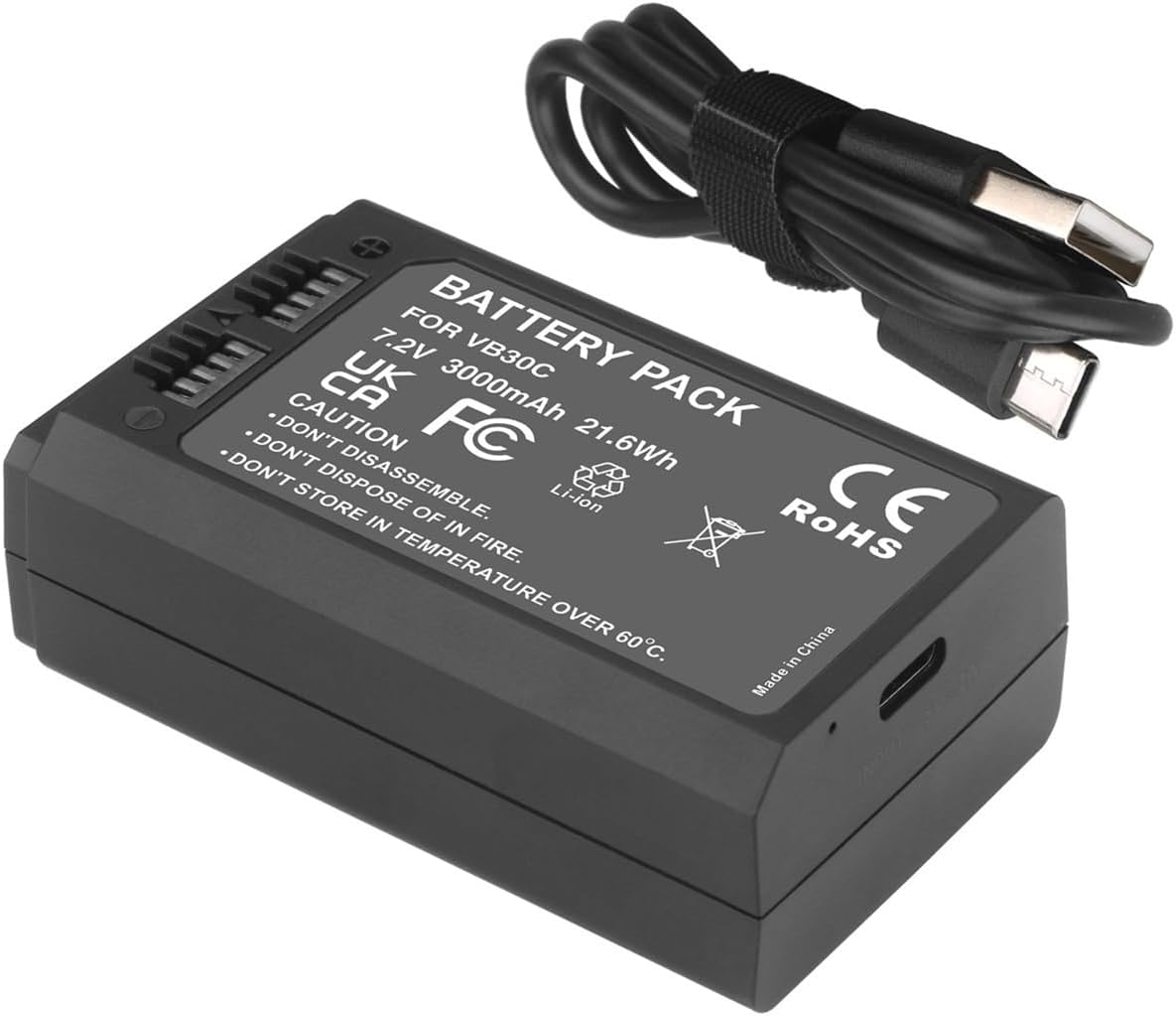 3000mAh for VB30 Speedlight Flash Lithium Battery，Compatible for Godox，for V1PRO V1 PRO Camera Speedlite Flash(1 Battery)