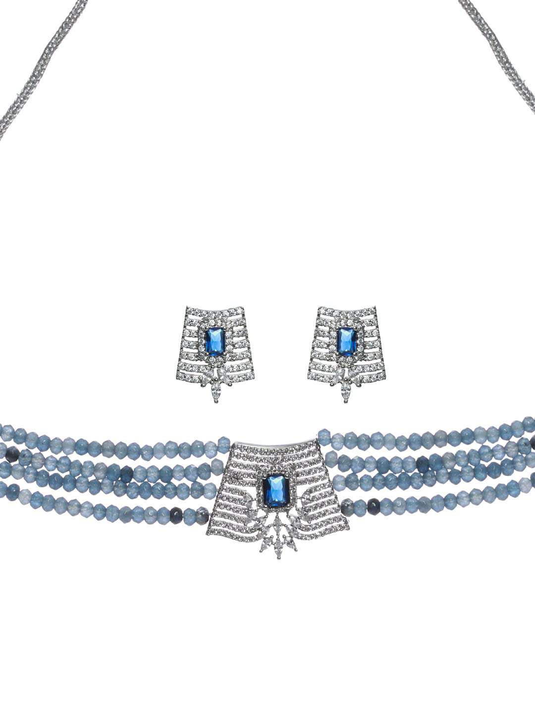 Multilayer American Diamond Choker Jewellery Set
