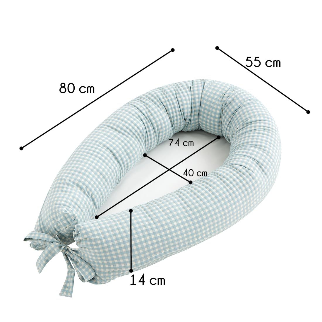 Cuna Nido para bebé recién nacido Quartz Vichy, cojín reductor con base impermeable, desenfundable y lavable, 100% algodón, certificado OEKO-TEX® CoolDreams