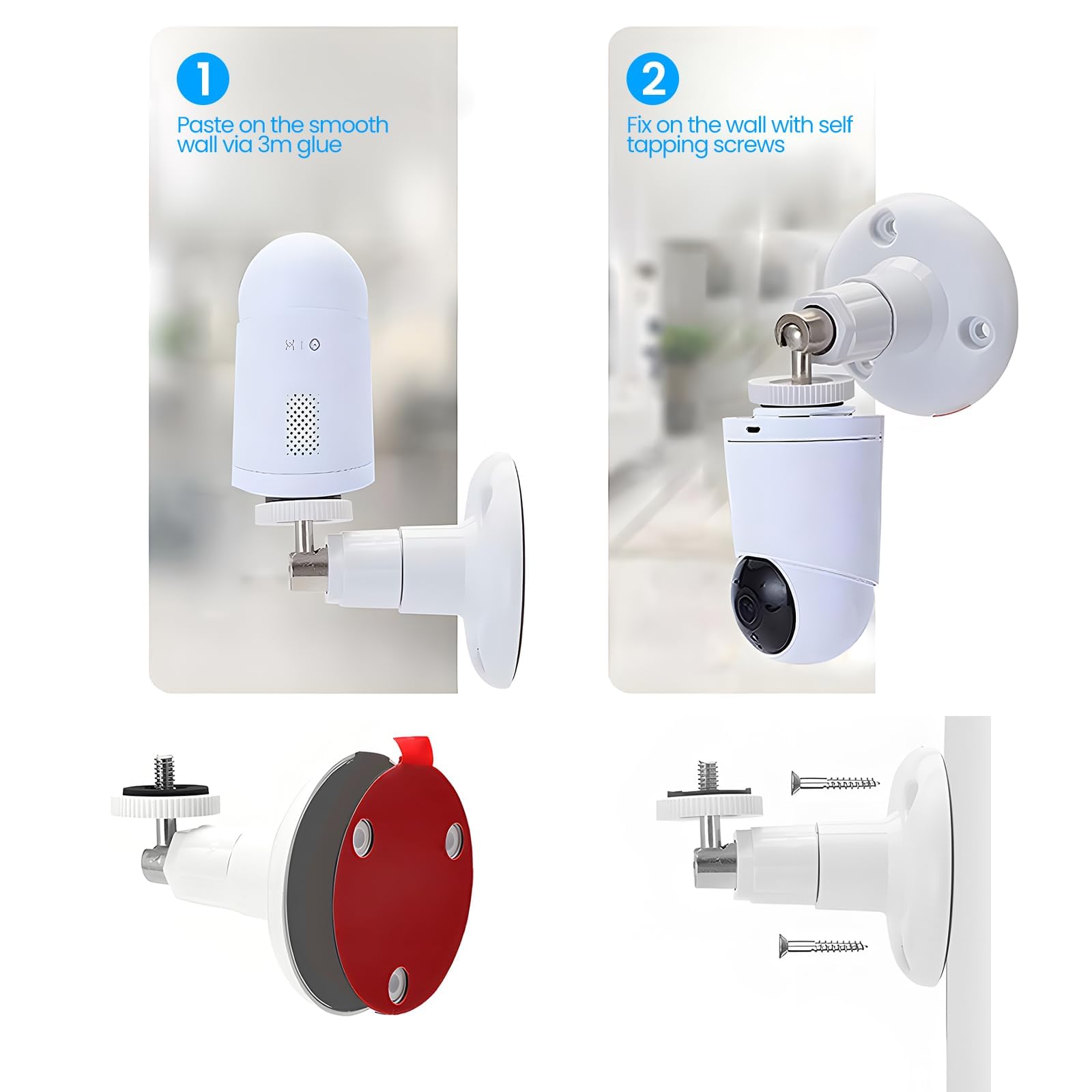 Zythrem 3 Pezzi Staffa Telecamera esterna supporto sorveglianza 360°Supporto da Parete per Telecamere di Sicurezza da Interno e Esterno per WYZE, Arlo, Arlo Pro e altri modelli compatibili (Bianca)