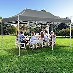 HOTEEL 10x20 Heavy Duty Pop Up Canopy Tent Outdoor Canopy Tents for Parties, Commercial Instant Waterproof Wedding Event Tent with Roller Bag, UV 50+Portable Shelter, Thick Hexagonal Legs, Grey - Image 2