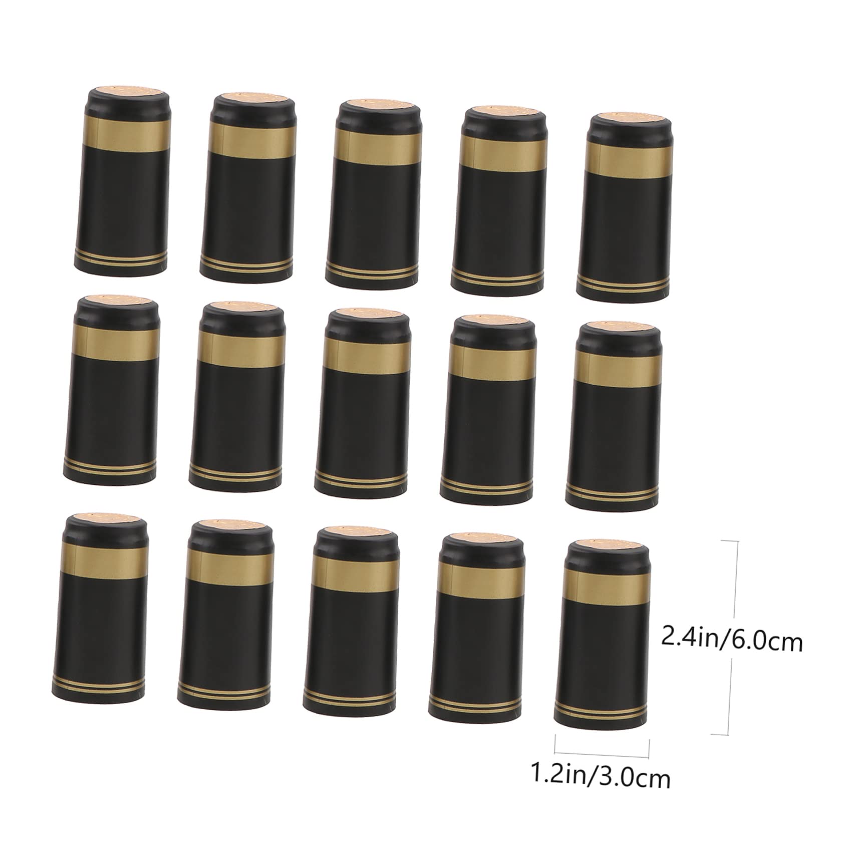 Garneck Wine Heat Shrink Caps 100pcs Bottle Seals Black Shrink Wrap Bottle Caps Heat Shrink Capsules for Wine Bottles