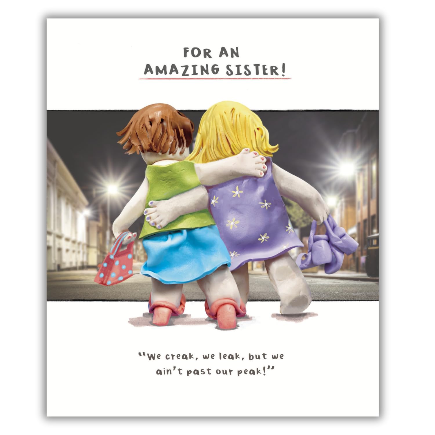 Model Family Funny Birthday Card for Sister - Amazing Sister Night Out - Humourous Greetings Card, Multi-Coloured, 18.4 x 15.4 cm