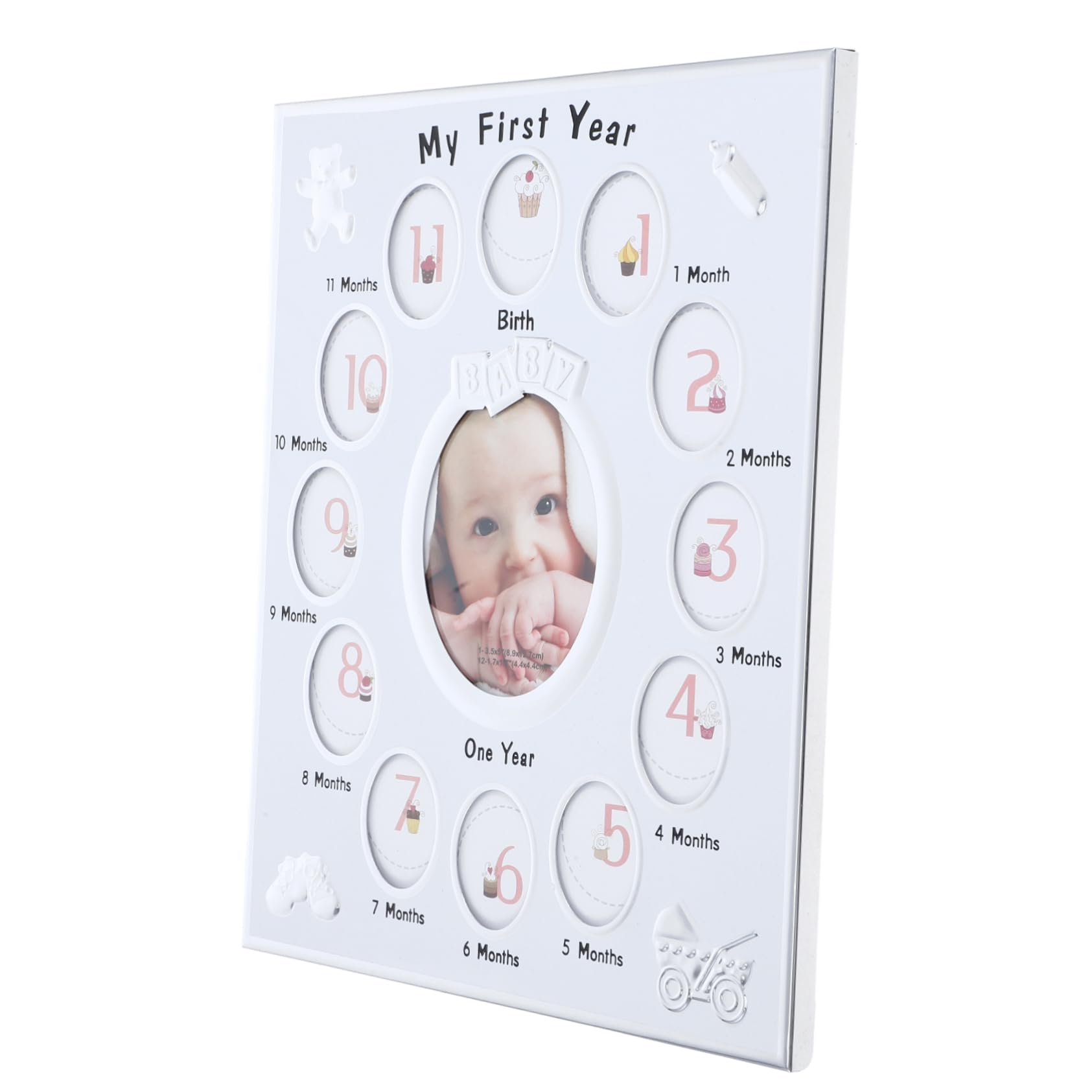 BESPORTBLE 1Pc 12 White Months Growth Record Photo Frame Newborn Picture Frame for First Year Memories present for Families to Celebrate Milestones