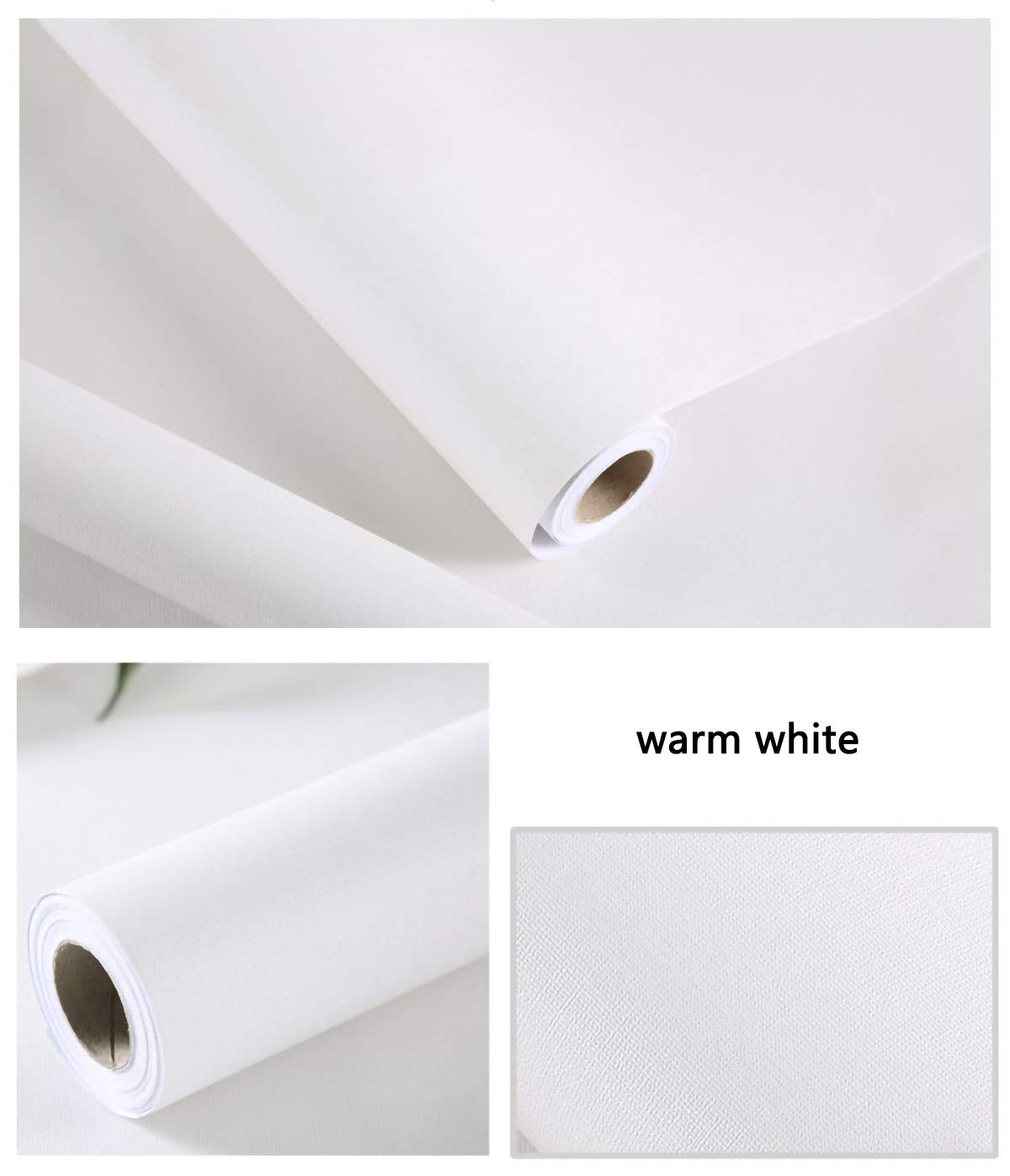 Carta Adesiva per Mobili Fatta di Adesivi in PVC Carta da Parati autoadesiva per mobili per Armadio Carta da Parati Cucina Pellicola-Bianco Caldo 122cm*5m