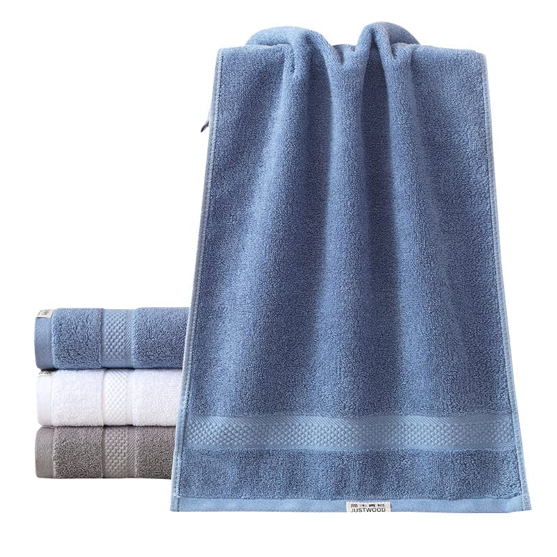 a Towels - 2 toallas de algodón puro de 32 hebras, 27.5 x 55.1 pulgadas, perfectas para uso diario, toallas de secado rápido para tu baño y tocador (gris)