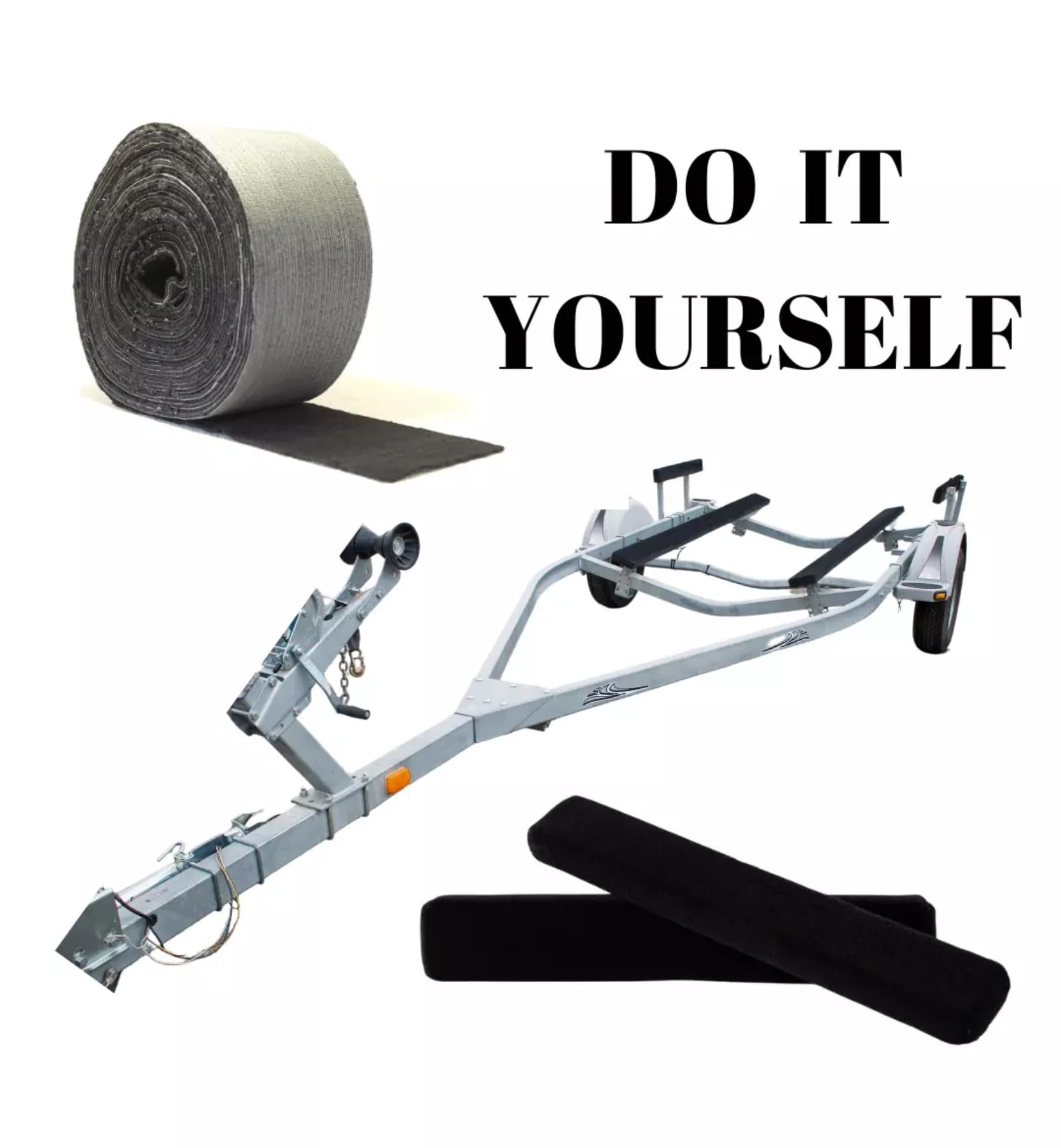 HunnmingRe Boat Trailer Bunk Carpet - 12in X 20ft Waterproof Adhesive Marine Carpet