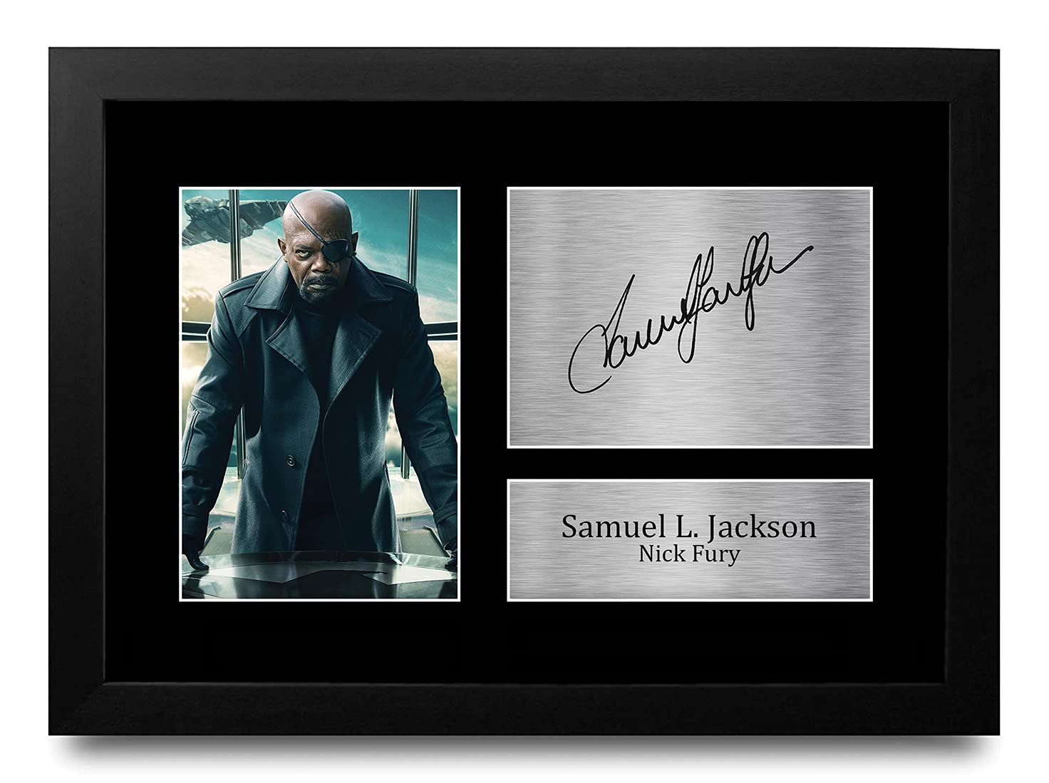 HWC Trading FR Samuel L. Jackson Gift Signed Framed A4 Printed Autograph Nick Fury The Avengers Gifts Print Photo Picture Display