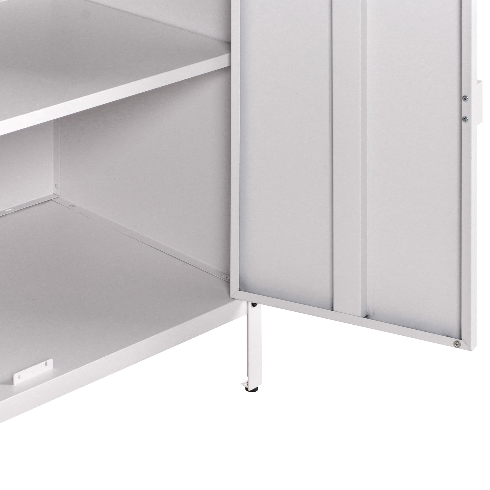 Beliani Cocina Exterior de Acero con Fregadero Monomando 2 Puertas en Acero Inoxidable Blanco Vilama