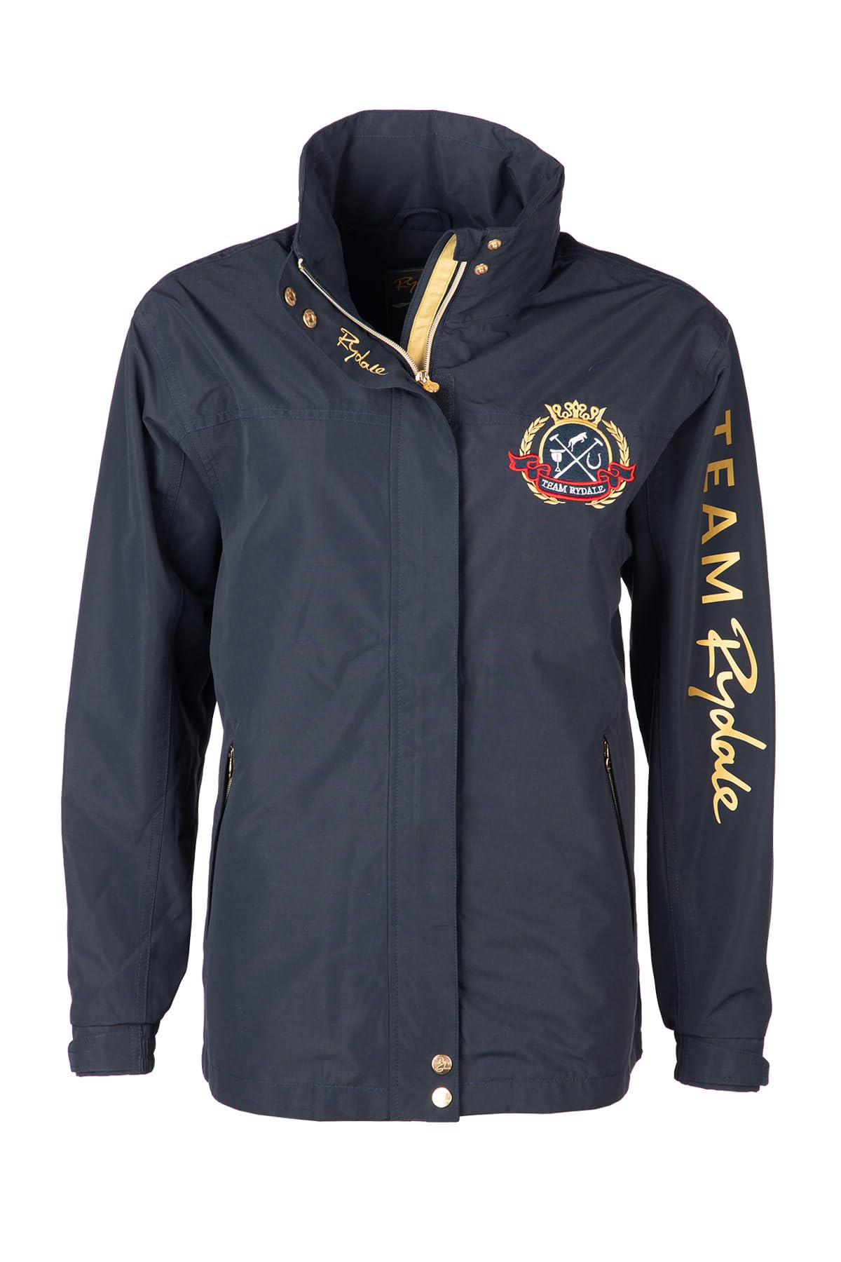 Ladies Emblem Jacket Waterproof Coat Women's Jackets Navy Equestrian (UK, Numeric, 10, Regular, Regular, Dark Navy)