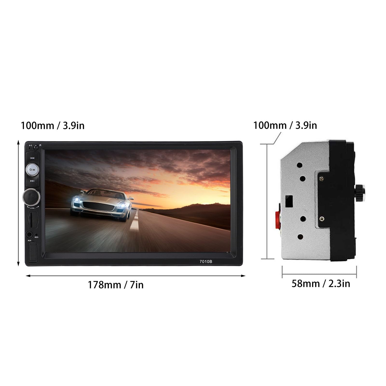 Radio Samochodowe 2 Din 7-calowy Odtwarzacz MP5, Samochodowe Stereo 2 Din z Obrazem Cofania Ekran Dotykowy HD Cyfrowy Wyświetlacz Multimedia Bluetooth 5.0 Zgodne z Android Auto
