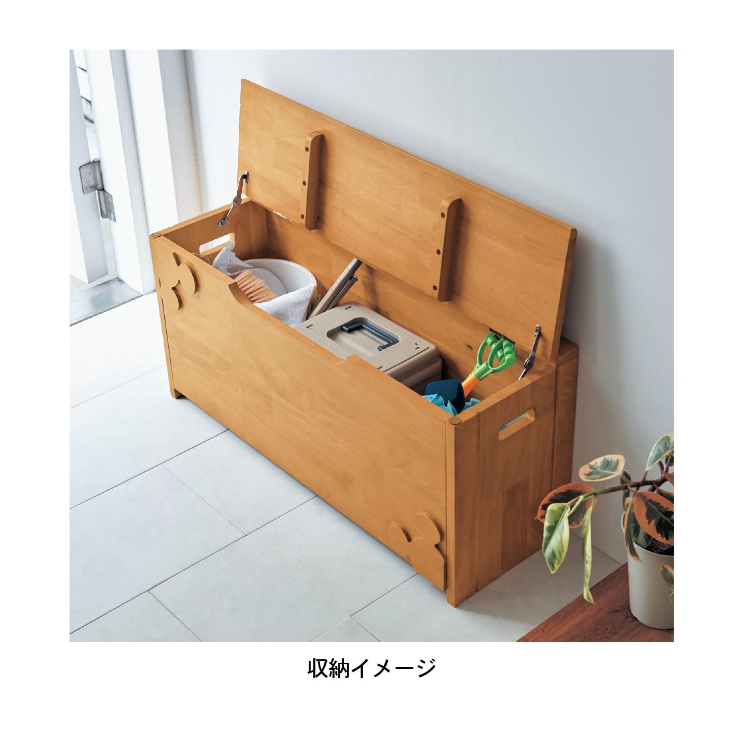 ミッキー 収納付き 玄関ベンチ 収納できる玄関ベンチ「ミッキーモチーフ」（ディズニー 玄関