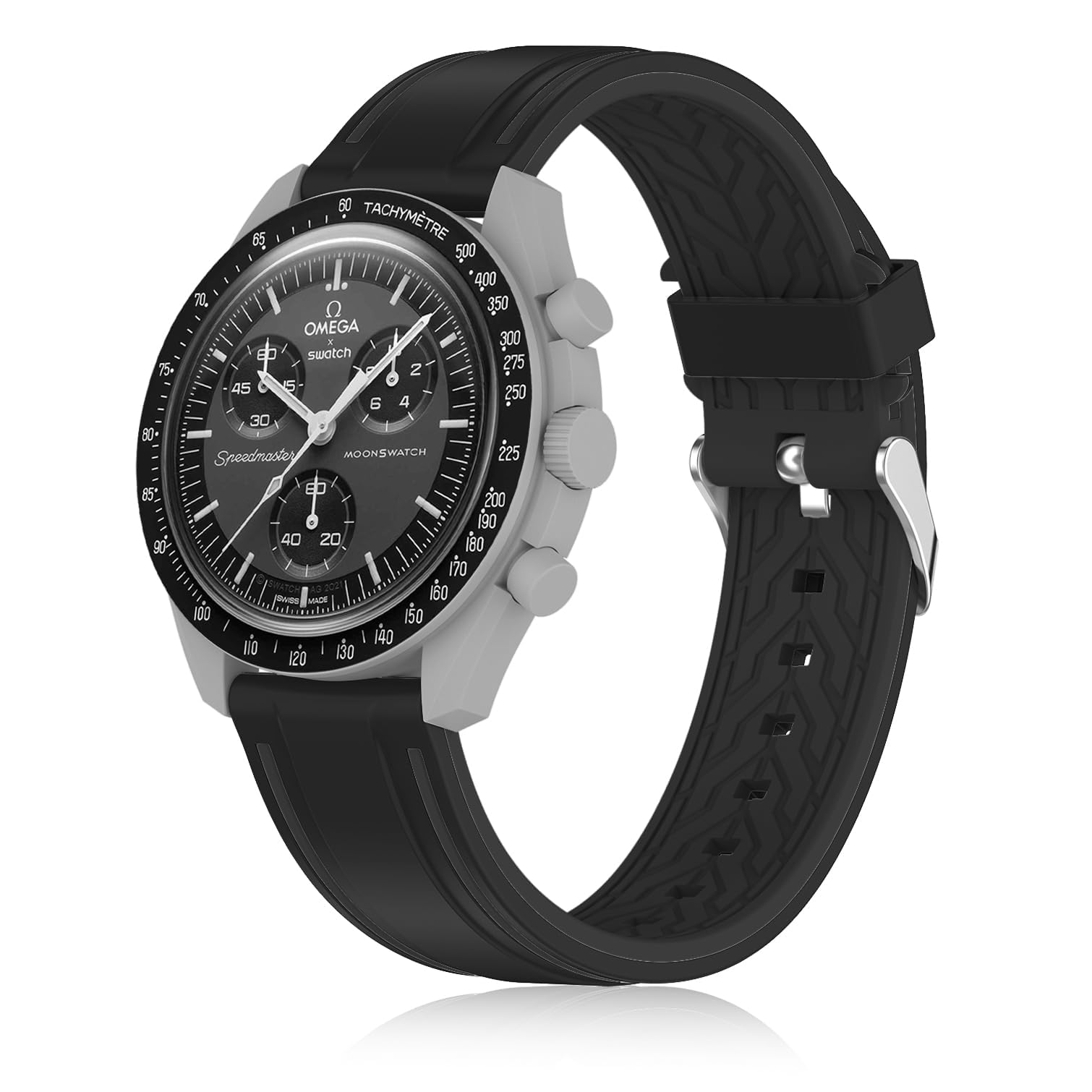 WawasiaBands for Moonswatch Watch, Curved No Gap Soft Silicone Strap, Soft Silicone 20mm Replacement Band for Omega X Swatch Moonswatch Speedmaster/Rolex/SEIKO