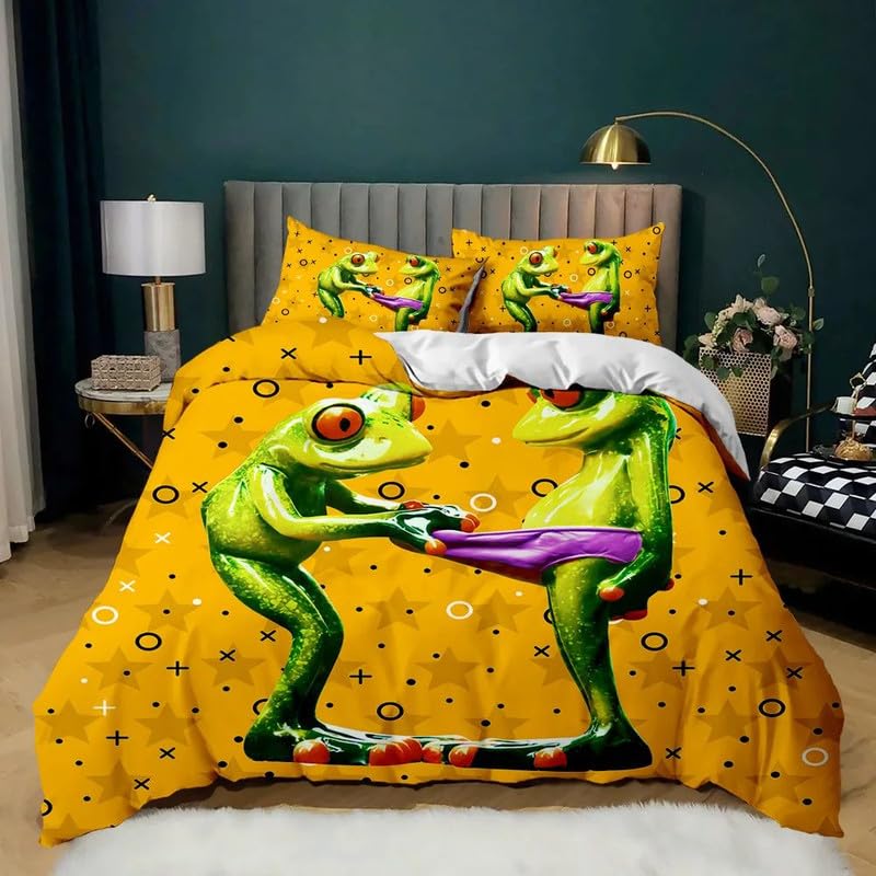 Housse de couette 90x190 enfant grenouilles pour une chambre joyeuse et ludique
